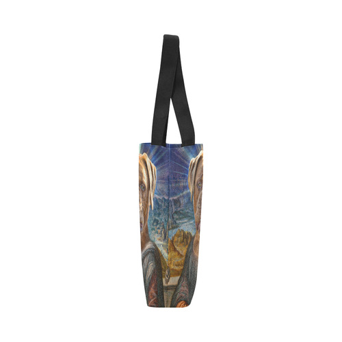 Funny Art BULLDOG MONA LISA Canvas Tote Bag (Model 1657)