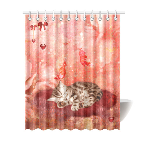 Sweet little sleeping kitten Shower Curtain 69"x84"