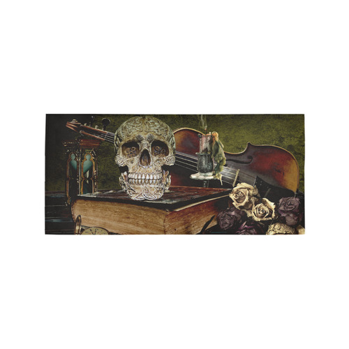 Funny Skull and Book Area Rug 7'x3'3''