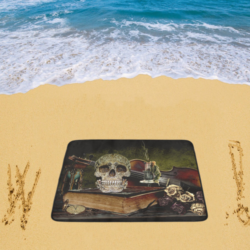 Funny Skull and Book Beach Mat 78"x 60"