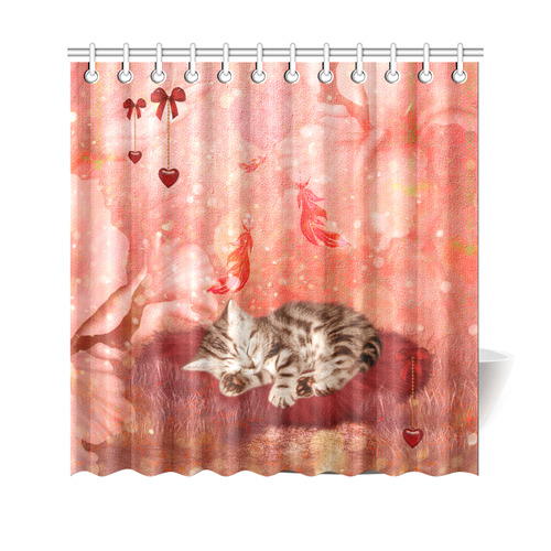 Sweet little sleeping kitten Shower Curtain 69"x70"