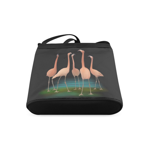 Flamingo Mingle, watercolor, birds Crossbody Bags (Model 1613)