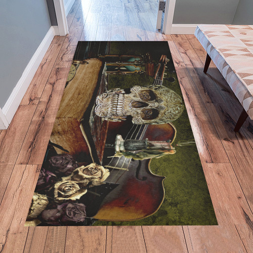 Funny Skull and Book Area Rug 7'x3'3''