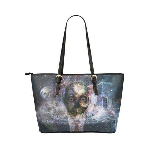 Death is not the end Leather Tote Bag/Large (Model 1651)