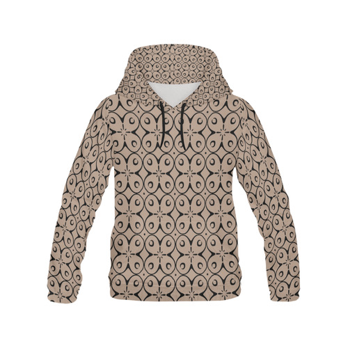 My Lucky Day Warm Taupe All Over Print Hoodie for Women (USA Size) (Model H13)