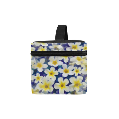 Summer Flowers Pattern White Blue Lunch Bag/Large (Model 1658)