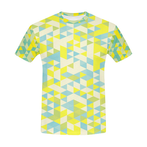 DESIGNERS colorful t-shirt : YELLOW TRIANGLES All Over Print T-Shirt for Men (USA Size) (Model T40)