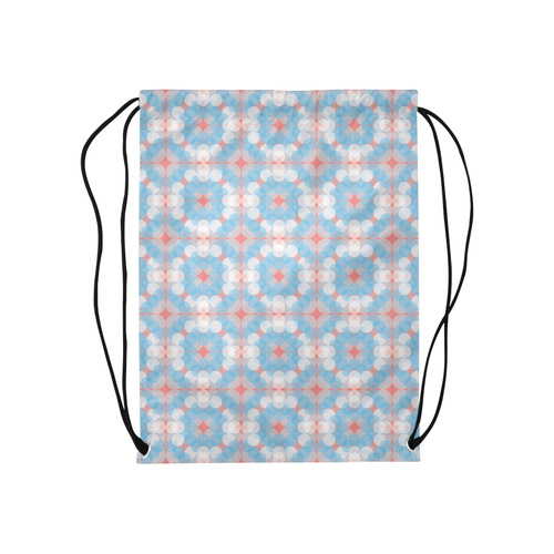 Blue Kaleidoscope Pattern Medium Drawstring Bag Model 1604 (Twin Sides) 13.8"(W) * 18.1"(H)