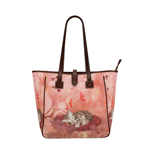 Sweet little sleeping kitten Classic Tote Bag (Model 1644)