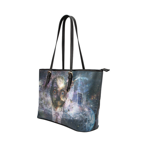 Death is not the end Leather Tote Bag/Large (Model 1651)