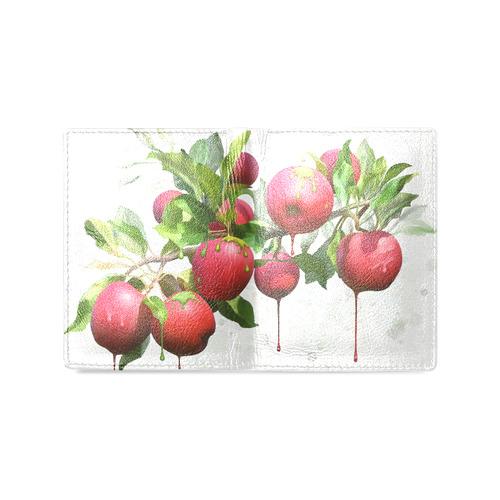 Melting Apples, fruit watercolors Men's Leather Wallet (Model 1612)
