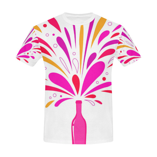 Party splash. Designers Original t-shirt Edition / PINK BOTTLE All Over Print T-Shirt for Men (USA Size) (Model T40)