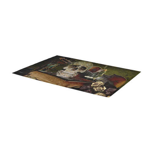 Funny Skull and Book Area Rug 7'x3'3''