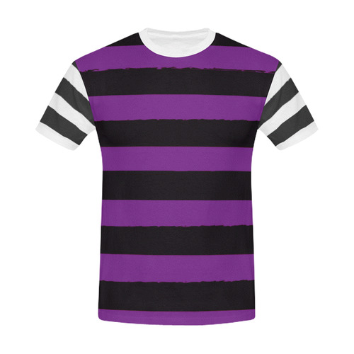 DESIGNERS t-shirt with Stripes / purple, grey Edition. Artistic t-shirt Vintage history art Edition. All Over Print T-Shirt for Men (USA Size) (Model T40)