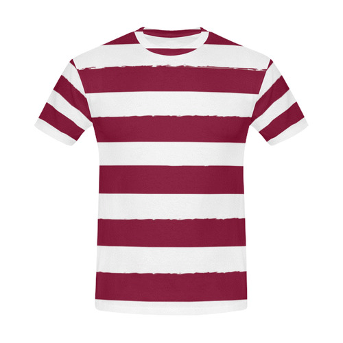 Luxury stripes Vintage Men t-shirt edition / red, white All Over Print T-Shirt for Men (USA Size) (Model T40)