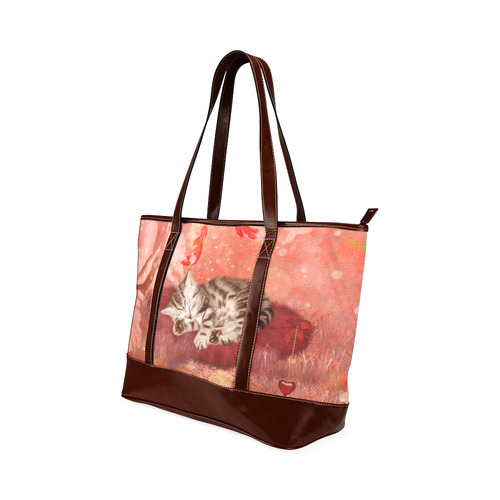 Sweet little sleeping kitten Tote Handbag (Model 1642)