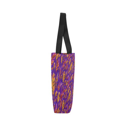 Watercolor Feathers And Dots Pattern Purple Canvas Tote Bag (Model 1657)