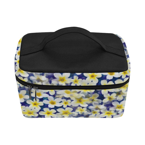 Summer Flowers Pattern White Blue Lunch Bag/Large (Model 1658)