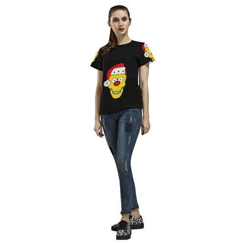 Christmas Skully by Popart Lover All Over Print T-Shirt for Women (USA Size) (Model T40)