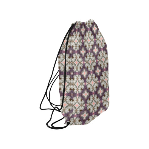 Violet Kaleidoscope Pattern Medium Drawstring Bag Model 1604 (Twin Sides) 13.8"(W) * 18.1"(H)