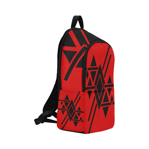 Black Geometric Art Stripes Triangles Rhombuses Fabric Backpack for Adult (Model 1659)