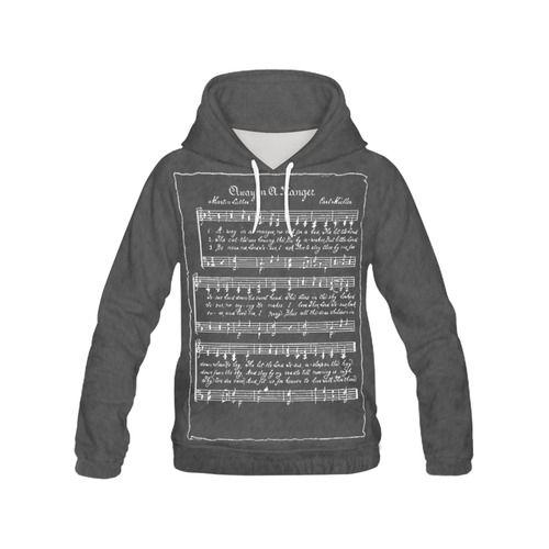 Away in the Manger Chalkboard All Over Print Hoodie for Women (USA Size) (Model H13)