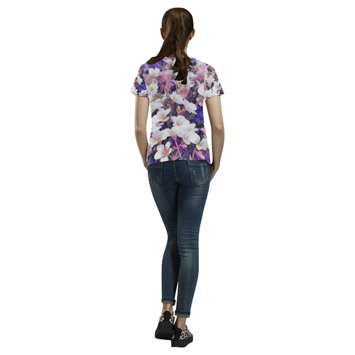 Floral ArtStudio 34 A by JamColors All Over Print T-Shirt for Women (USA Size) (Model T40)