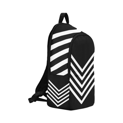 Modern Black Background Chevron Stripes Cut Fabric Backpack for Adult (Model 1659)