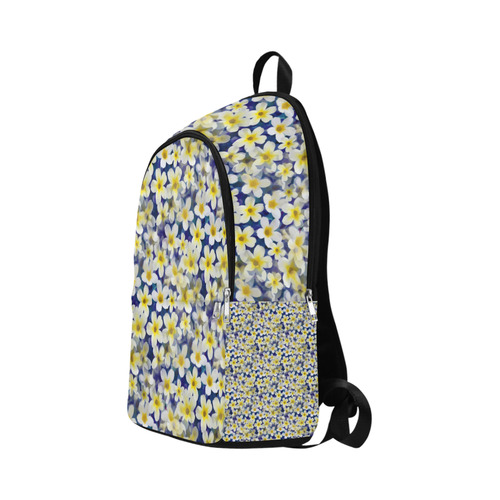 Summer Flowers Pattern White Blue Fabric Backpack for Adult (Model 1659)