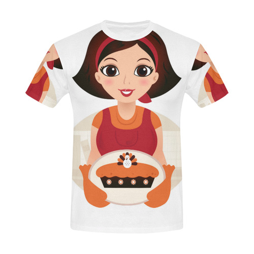 Designers kitchen Lady t-shirt with Cake