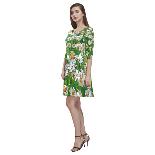 Floral ArtStudio 36A by JamColors Tethys Half-Sleeve Skater Dress(Model D20)