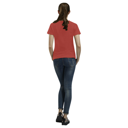 Aurora Red All Over Print T-Shirt for Women (USA Size) (Model T40)