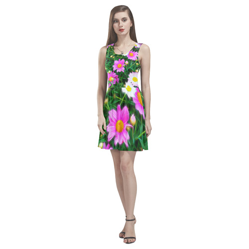 Floral ArtStudio 35 A by JamColors Thea Sleeveless Skater Dress(Model D19)