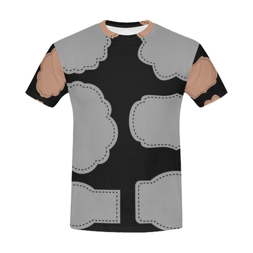Designers t-shirt with Retro labels / grey, black All Over Print T-Shirt for Men (USA Size) (Model T40)