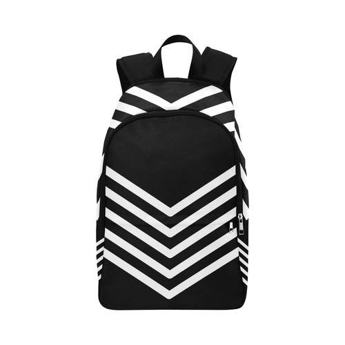 Modern Black Background Chevron Stripes Cut Fabric Backpack for Adult (Model 1659)