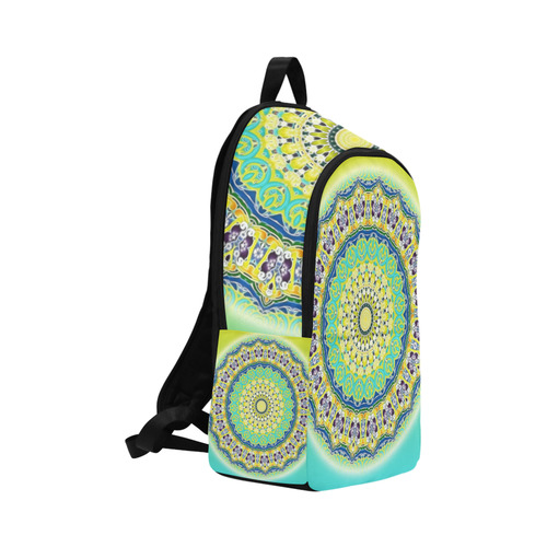 Power Mandala - Blue Green Yellow Lilac Fabric Backpack for Adult (Model 1659)