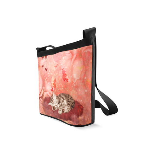 Sweet little sleeping kitten Crossbody Bags (Model 1613)