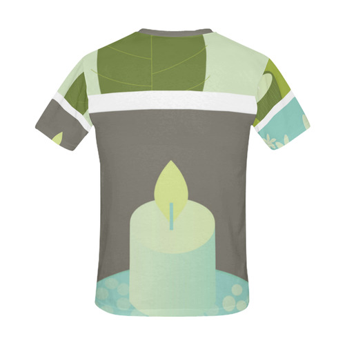Men designers t-shirt : Wellness art edition / grey, green All Over Print T-Shirt for Men (USA Size) (Model T40)