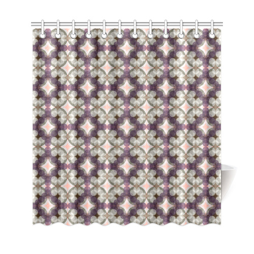 Violet Kaleidoscope Pattern Shower Curtain 69"x72"