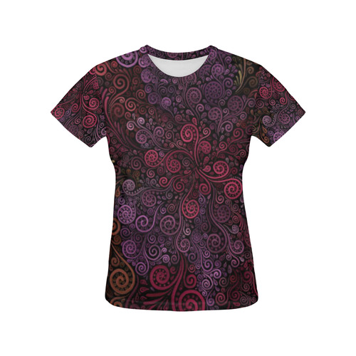 Psychedelic 3D Rose All Over Print T-Shirt for Women (USA Size) (Model T40)