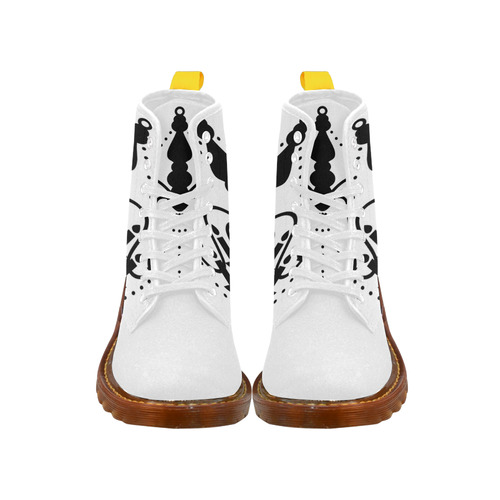 Martin boots white with black chandelier Martin Boots For Women Model 1203H