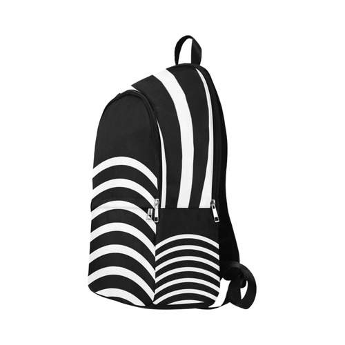 Modern Black Background Arch Stripes Cut Fabric Backpack for Adult (Model 1659)