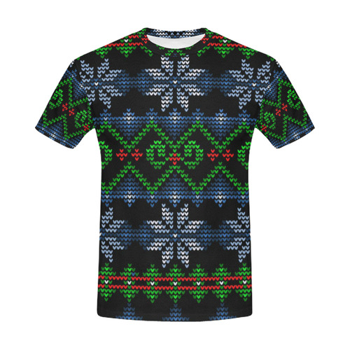 Ugly Christmas Sweater Knit, Christmas All Over Print T-Shirt for Men (USA Size) (Model T40)
