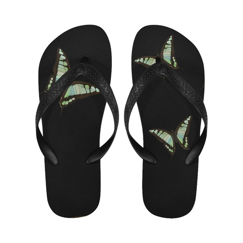 Graphium cloanthus butterflies painting Flip Flops for Men/Women (Model 040)