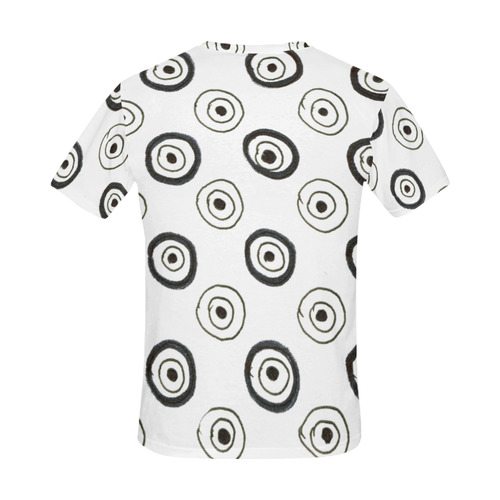 Designers t-shirt with circles / Green, white, black All Over Print T-Shirt for Men (USA Size) (Model T40)