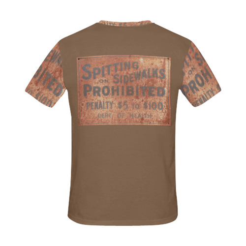 Spitting prohibited, penalty, photo All Over Print T-Shirt for Men (USA Size) (Model T40)