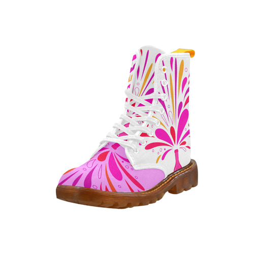 DESIGNERS PARTY SHOES : PINK WHITE Martin Boots For Women Model 1203H