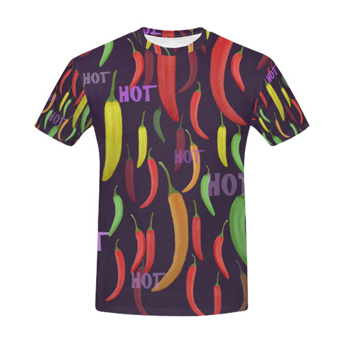 Hot Peperoni, chilli All Over Print T-Shirt for Men (USA Size) (Model T40)