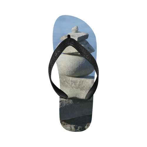 Tranquility - Stone on Stone photo Flip Flops for Men/Women (Model 040)