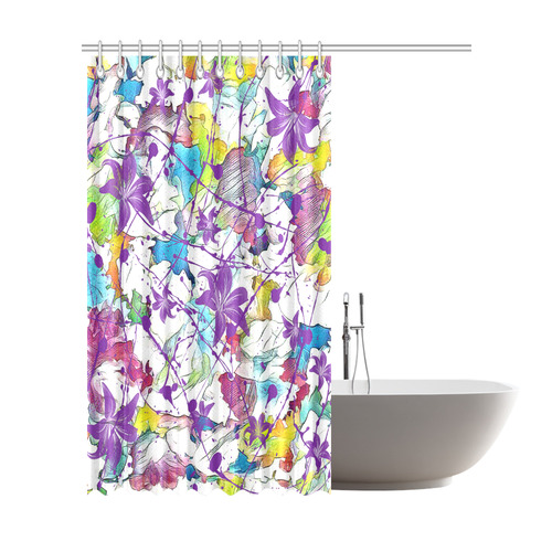 Lilac Lillis Abtract Splash Shower Curtain 72"x84"